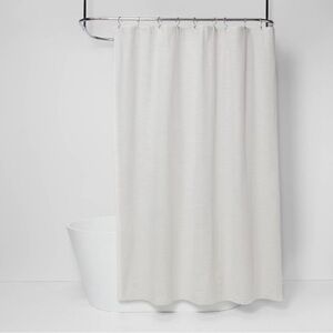 Threshold Khaki Micro Striped Textured Shower Curtain